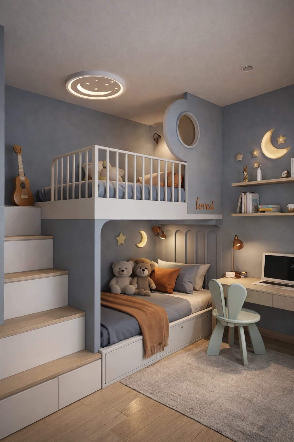 Kids Bedroom Design in Citi Housing by Top Architect of Gujranwala